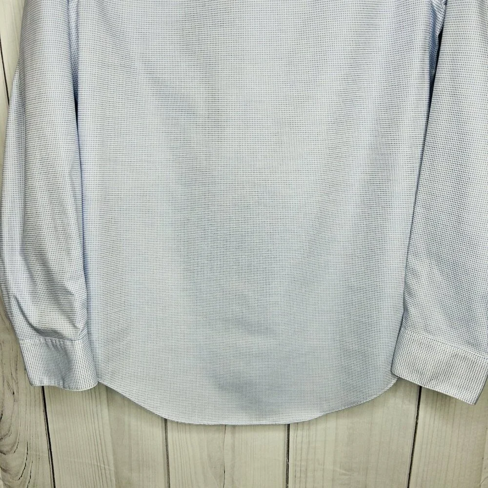 Calvin Klein Mens Infinite Non-Iron Slim-Fit Stretch Shirt Sz M 15 32/33 Blue